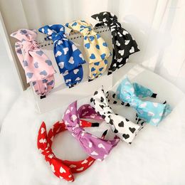 Hair Accessories Fashion Spring Hoop Casual Love-shaped Headband Solid Colour Big Bowknot Hairband Wide Side Headbands For Women Girls