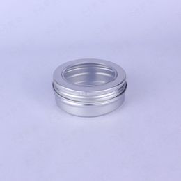 Packaging Boxes 100g Aluminum Cosmetic Jar Clear Lip Container Screw Thread 100ml Makeup storage Package Box with Clear Transparent Window 690pcs