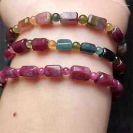 Link Bracelets Natural Freeform Tourmaline Bracelet String Charms Handmade Fortune Energy Bangle Mineral Woman Amulet Jewelry Gift 1PCS