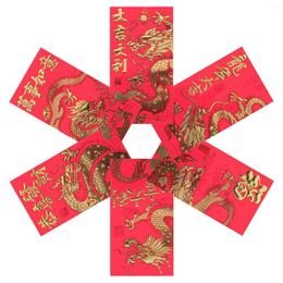 Garden Decorations 6pcs Zodiac Year Of Dragon Envelopes Portable Red Packets Delicate Money Pouches