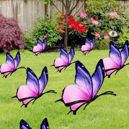 Garden Decorations Fashion Stake Realistic Look Decorative Easy To Install Outdoor Patio Backyard Decor Butterfly