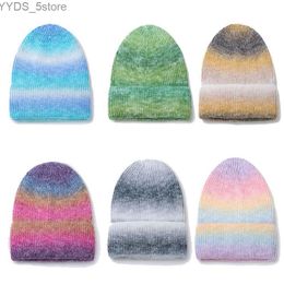 Beanie/Skull Caps New Winter Print Wool Knit Fisherman Beanie Women Fashion Casual Hat Warm Female Soft Thicken Hedging Cap Slouchy Bonnet M012 YQ231108