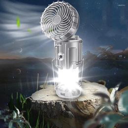 Night Lights LED Solar Camping Portable With Fan Rechargeable Light Hanging Tent Fish Multifunctional Camp Lamp