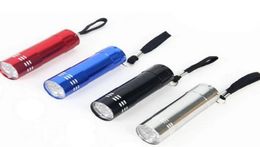 Mini 9 LED uv Gel Curing Lamp without battery Portability Nail Dryer LED Flashlight Currency Detector Aluminium Alloy KD2340955