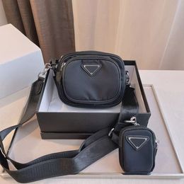 2023 Unisex luxury shoulder bags nylon fabric fashion designer cross body camera bag handbag purse three-piece suit two sizes 20cm and 17cm box packaging