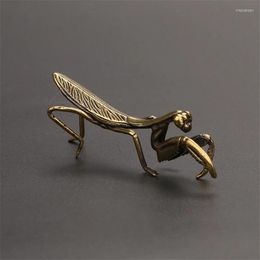 Decorative Figurines Mantis Copper Ornaments Tea Pet Insect Solid Antique Bronze Art Miniature
