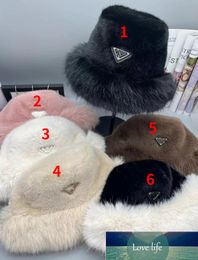 Top Quality Bucket Hat Mink Fur Winter Cold-Resistant Warm Bucket Hats to Triangle Plush Hat Wholesale