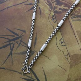 Chains Titanium Steel Necklace For Women Men Square Pearl Stainless Chain Fashion Jewellery Link 20