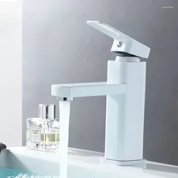 Bathroom Sink Faucets Basin White Mixed Cold Tap Mounted Vanity Square & Faucet Washbasin Water Deck