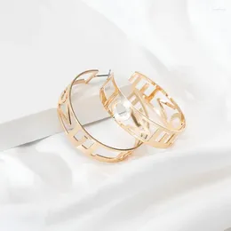 Hoop Earrings LOVE Alphabet C Shaped Hollowed Metal Korean Retro Style Personality Women Jewellery Beautiful And Charming