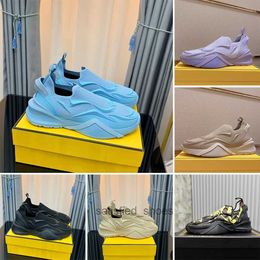 2022 Flow Sneaker Running Sneakers Lilás Slip-on Shoe Designer Sneaker Malha Sola de Borracha Nylon Camurça Sapatos Casuais Outdoor Trainer Tamanho 35-45