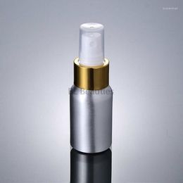 Storage Bottles 300pcs/lot 30ml Silver Aluminium Spray Bottle With Golden Ring White Sprayer Metal Cosmetic Packaging Tool