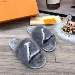 With Box Designer PASEO FLAT COMFORT MULE SLIDES Slippers Sherpa Gray Mink Fur Bom Dia Flat Mules Ely Purse Vuttonly Crossbody Viutonly 7140 6605