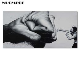 NUOMEGE Black and White Boxer Picture Canvas Paintings Print Wall Pictures Creative Decorative Painting Home Decor Poster Art X0728746046