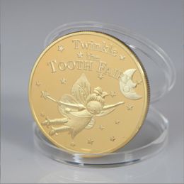 Arts and Crafts Tooth Fairy Coin Cross border Source Cartoon Gold Silver Coin Children's Gift Tooth Fairy Commemorative Coin