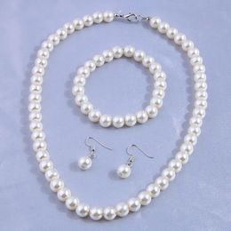 Stud Elegant Vintage Simulated Pearl Jewellery Sets for Women Fashion Statement Necklace and Earring Set Wedding Party Accessories 231109