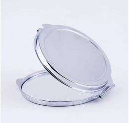 DIY Makeup Mirrors Iron 2 Face Sublimation Blank Plated Aluminium Sheet Girl Gift Cosmetic Compact Mirror Portable Decoration 406Q