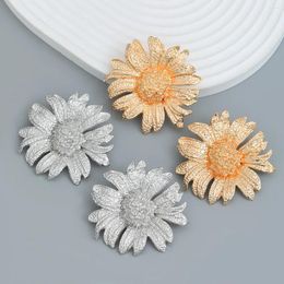 Stud Earrings Sunflower Flower Plant For Women's Simple And Exaggerated Study Banquet Jewelry Accessories