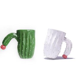 Mugs Cactus Coffee Mug Green&White Ceramic Milk Tea Office Cups Drinkware The Birthday Gift With Box