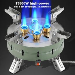 Stoves Outdoor Electronic Ignition Foldable Gasstove Adjustable Firepower Camping Hiking Furnace GasCooker Cartridge 231109