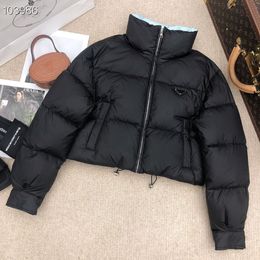 2024 Designer Cropped Down Jacket For Women Lightweight Puffer Winter Collar Parkas Fashion Short Jacket Style Slim Corset Out Windbreaker Pocket Lady Warm Coats S-L