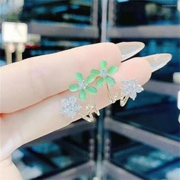 Stud Earrings Fashion Crystal Small Flowers Earings Women Ins High-End Rhinestone Trinket Party Opal Stone Girl Wedding Jewellery