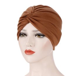 Muslim Twist Knot Chemo Cap Cancer Hat Turban Hat Bonnet Head Scarf Wrap Indian Hat Beanies Skullies Arab Islamic Cap