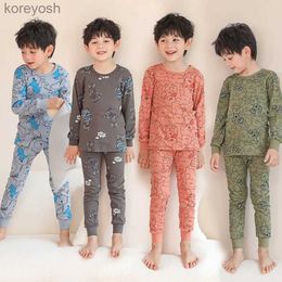 Pajamas Toddler Girls Pajamas Korean Night Wear for Girls Boys Baby Sleep Suit Winter Autumn Long Sleeve Clothes for Kids Cotton PyjamasL231108