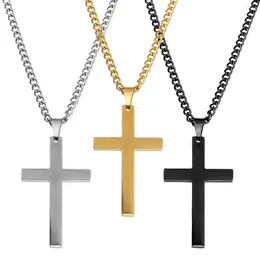 Pendant Necklaces 1 Pc 60cm Christian Hiphop Style Cross Stainless Steel Necklace For Men Women Couple Charm Jewelry Gift