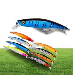 115mm 102g Minnow Hook Hard Baits Lures 4 Treble Hooks 10 Colours Mixed Plastic Fishing Gear 10 Pieces Lot WHB293186215