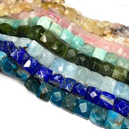 Loose Gemstones 5x10x10mm Natural Faceted Flat Square Shape Stone Gemstone Beads For Charm Jewelry Bracelet Necklace DIY Making