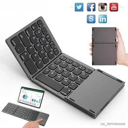 Keyboards Mini Wireless Bluetooth Foldable Keyboard Protable With Foldable Touchpad Wide Compatible with Windows Android Phone/Tablet R231109