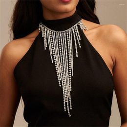 Chains Luxury Rhinestone Long Tassel Choker Necklace Sexy Fashion Women Jewellery Boho Accessories Wholesale