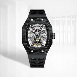 Movement Watch RM Square Shape Style AESOP Brand Super Hollow Out Skeleton Automatic Luminous Flying Tourbillon HYJM