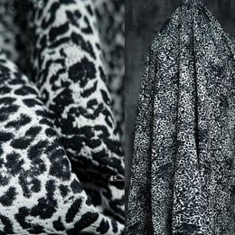 Fabric Jacquard Fabric Black White Double-sided Leopard Print Bag Jacket Fashion Designer Cloth Apparel Diy Sewing Polyester Material zln231109