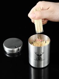 Toothpick Holders Stainless Steel Thick Holder Nordic Style Restaurant Toothpicks Storage Container Household Large Capacity 231108