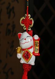 house decoration crafts Lucky Cat car accessories factory direct selling ceramic bone china highgrade crystal seat car accessorie65449409