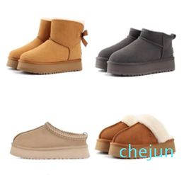 platform slippers Mini snow boots keep warm boot Sheepskin Plush casual boots with box card dust bags