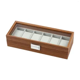 Watch Boxes Storage Box 6 Slots Multifunctional Jewelry Display Case For Watches Necklace Bracelet Earrings Home Decoration Men Women