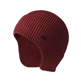Berets Ear Protection Winter Earmuff Knitted Hats Men's Outdoor Warm Beanies SkulliesCaps Hat Unisex Windproof Earflaps Bonnet