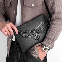 Evening Bags Genuine Leather Men Clutch Bag Cowhide Briefcase Waterproof Business Underarm envelope bag large capacity wallet J231109