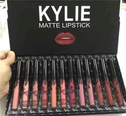 12pcs in 1 KY Matte Liquid Lipstick Kit Long Lasting Lip Colour Gloss Foundation Makeup Lipgloss Set NonStick Cup262A1418918