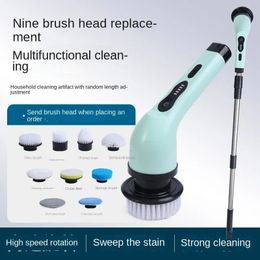 Vacuums 9in1 Multifunctional Cordless Electric Cleaning Brush Kitchen Bathroom Window Car Home Rotary Machine cleaning tools 231108