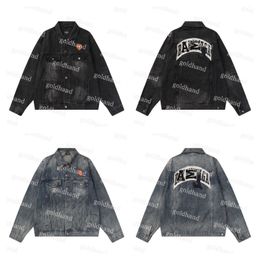 Embroidery Printed Jackets Mens High Street Outerwear Fashion Men Lapel Jacket Clothing