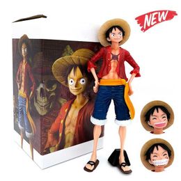 Anime 27cm One Piece Anime Figure Model Ornaments Confident Form Face Changing Doll Action Figurine