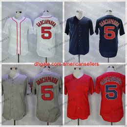 Baseball Jerseys Vintage Nomar Garciaparra #5 Mens Blue White Grey Red Stitched Jersey Shirts