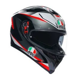 AGV Full Helmets Men's And Women's Motorcycle Helmets AGV Full Face Motorcycle Helmet K5-S Carbon Fibre ACU - Plasma Black/Grey/Red WN-YO5M