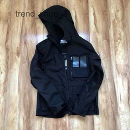 Stones Island Badges Zipper Shirt Jacket Loose Style Spring Autumn Mens Top Oxford Breathable Portable High Street MPJT