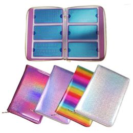 Nail Art Kits Stamp Plate Organizer Silver/Purple 48Slots Stamping Holder Storage Bag Durable PU Leather Cases 6 12cm