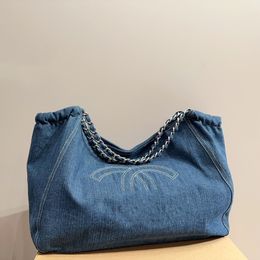French Brand Luxury Oversize Women Designer Shoulder Bag Famous Double Letter Large Capacity Lady Chain Handbag Tote Bag High-quality Denim Shopping Bags Travel Bag